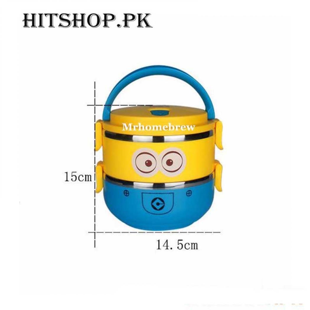 2 Layer Cute Cartoon Stainless Steel Lunch Box For Kids